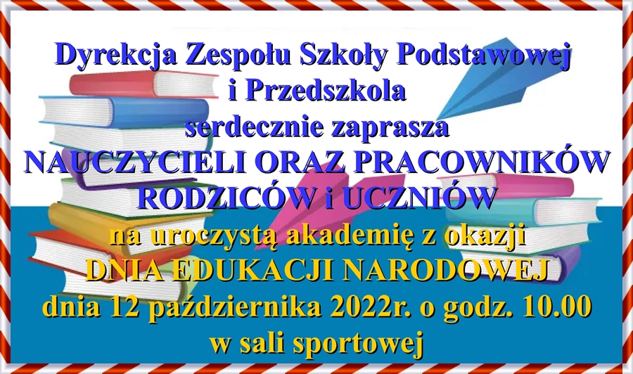 Zaproszenie na akademię z okazji Dnia Edukacji Narodowej