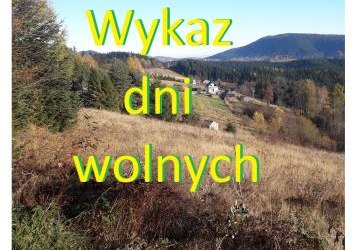 Wykaz dni wolnych od zajęć dydaktyczno-wychowawczych